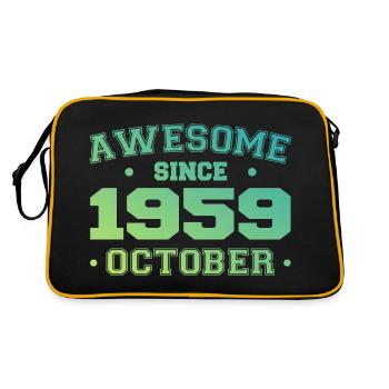 Octobre 1959 - Cadeau Anniversaire Octobre 1959 - Sac Retro - noir/or - Dos