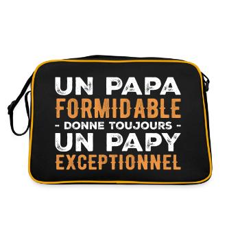 Papa Formidable Donne Un Papy Exceptionnel - Sac Retro - noir/or - Dos