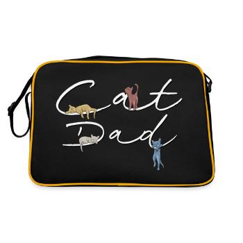 Cat-Dad! Cat Dad Retro Vintage Style Cats - Retro Bag - black/gold - Back