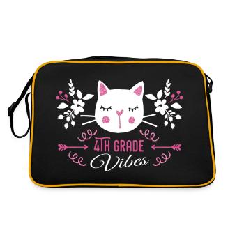 4th grade | Grade Vibes Back to School Cute Cat - Sac Retro - noir/or - Dos