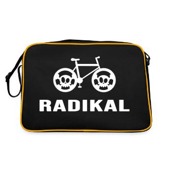 fahrrad time to ride bike gravelbike biker - Retro Tasche - Schwarz/Gold - Hinten