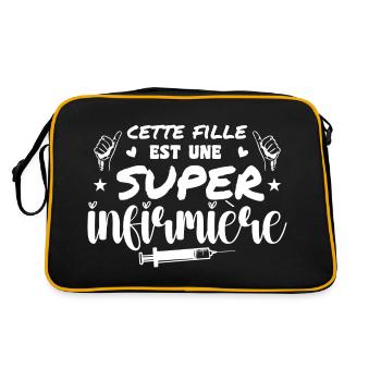 Dieses Mädchen ist eine großartige Krankenschwester - Retro Tasche - Schwarz/Gold - Hinten