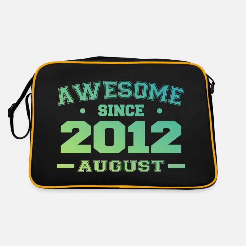 2012 August Year Birth Birthday August 2012 Retro Bag