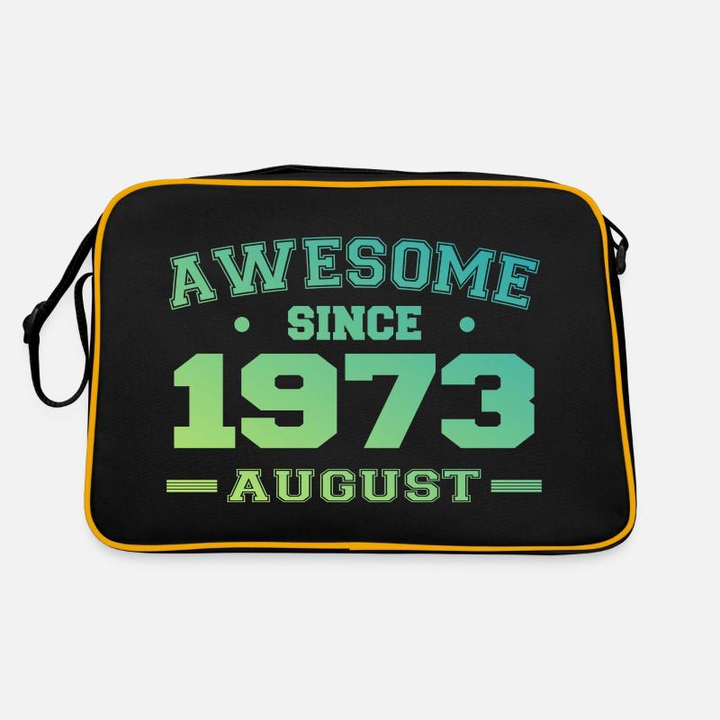 1973 August Year Birth Birthday August 1973 Retro Bag
