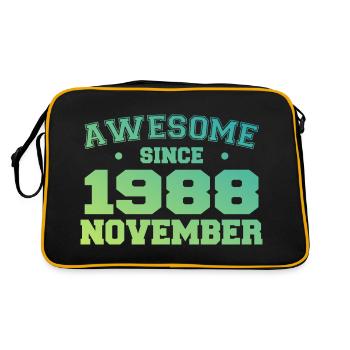 Né Novembre 1988 Cadeau Anniversaire Novembre 1988 - Sac Retro - noir/or - Dos