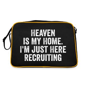 Heaven is My Home I'm Just Here Recruiting | Funny - Retro Bag - black/gold - Back