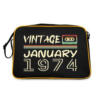 Vintage Janvier 1974 - Anniversaire Janvier 1974 - Sac Retro - noir/or - Dos