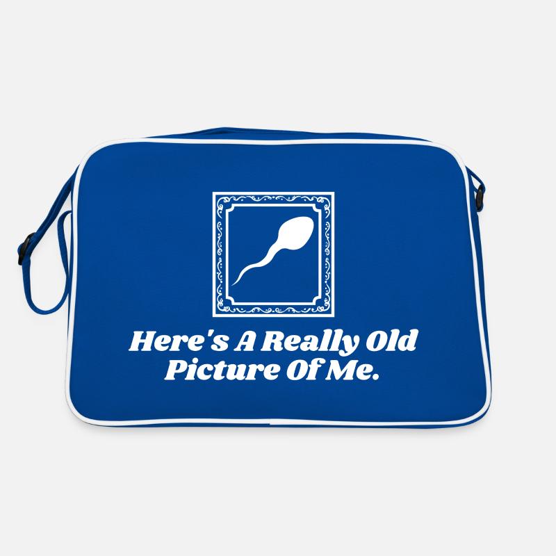 Hier ist ein wirklich altes Bild von mir Lustiger Sperma-Geburtstag Retro Tasche