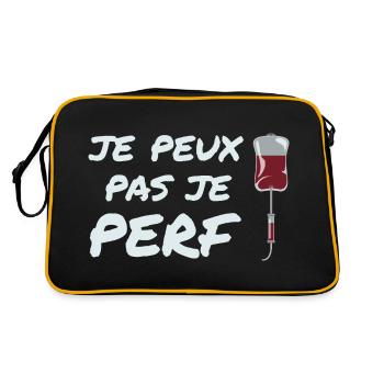 Ich kann nicht perf, Krankenschwester Humor Geschenkidee - Retro Tasche - Schwarz/Gold - Hinten
