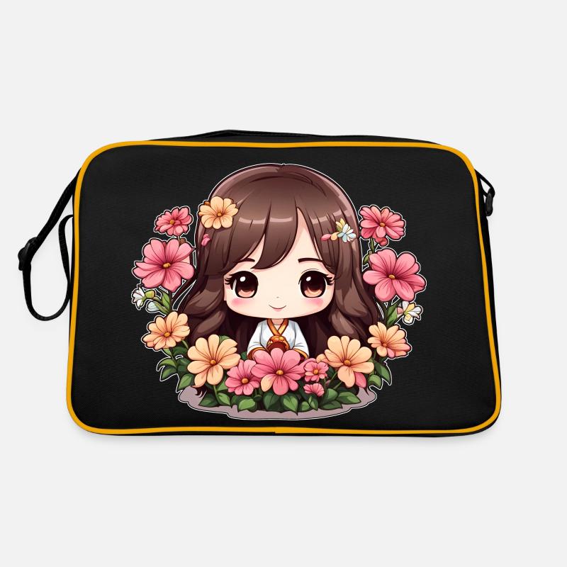 Une chibi en fleurs Sac Retro