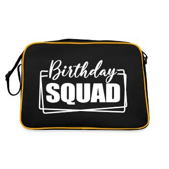 Birthday Squad Matching Gruppe Geburtstagsfeier Geschenk - Retro Tasche - Schwarz/Gold - Hinten