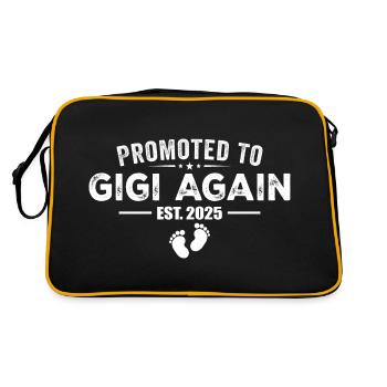 Promoted To Gigi Again 2025 Pregnancy Announcement - Retro Bag - black/gold - Back