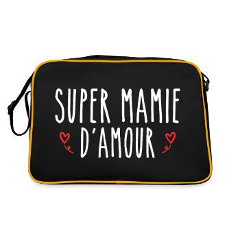Super-Oma der Liebe - Retro Tasche - Schwarz/Gold - Hinten