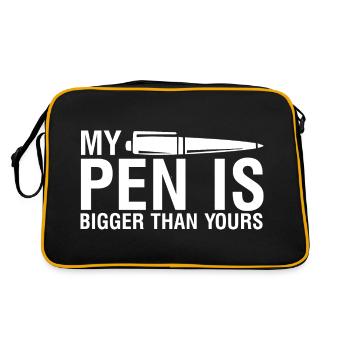 Mon stylo est plus grand que votre | Provocation - Sac Retro - noir/or - Dos