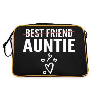 Promoted to Auntie - Best Friend to Auntie - Sac Retro - noir/or - Dos