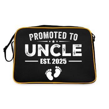 Promoted To Uncle Est 2025 Funny For New Uncle - Sac Retro - noir/or - Dos