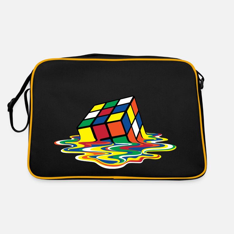 Rubik's Cube Zauberwürfel Melting Cube - Retro Tasche - Schwarz/Gold