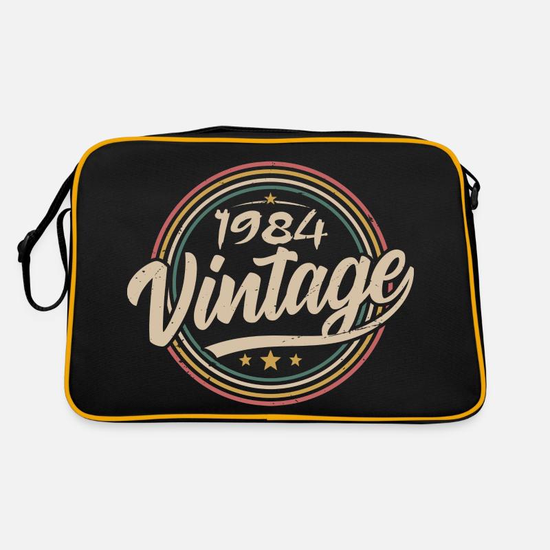 1984 Vintage 1984 Geburtstagsgeschenk - Retro Stil 1984 - Retro Tasche - Schwarz/Gold