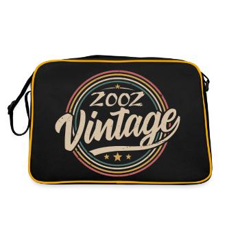 2002 Vintage 2002 Geburtstagsgeschenk - Retro Stil 2002 - Retro Tasche - Schwarz/Gold - Hinten