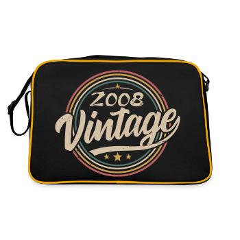 2008 Vintage 2008 Birthday Gift - Retro Style 2008 - Retro Bag - black/gold - Back
