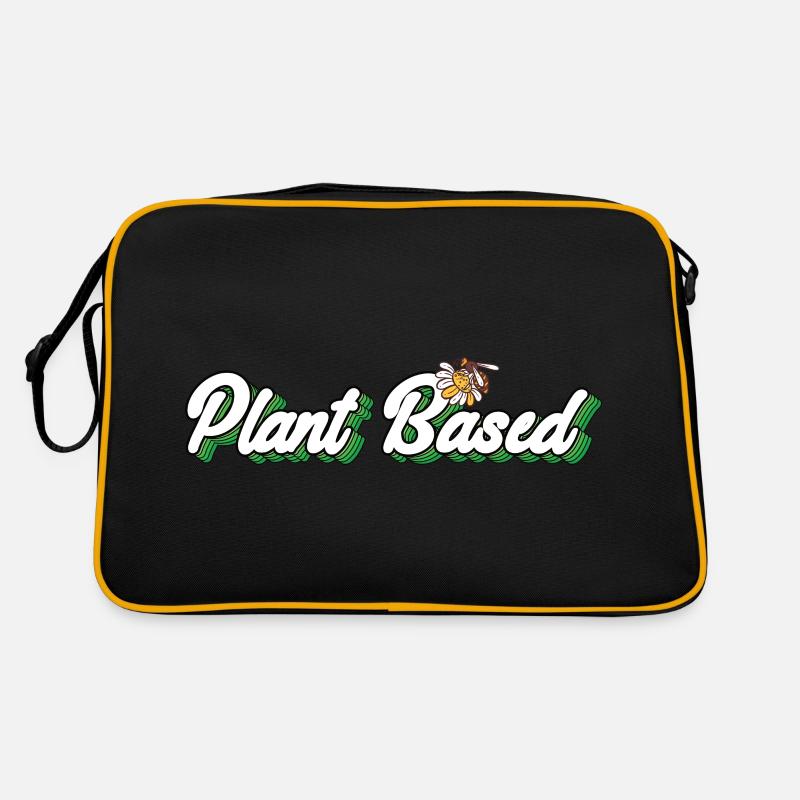 Plant Based Honigbiene - Retro Tasche - Schwarz/Gold