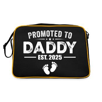 Zum Papa befördert, voraussichtlich 2025. Lustig für den neuen Papa - Retro Tasche - Schwarz/Gold - Hinten