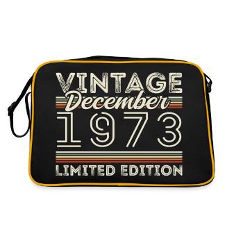 Vintage Décembre 1973 - 52e Anniversaire Décember - Sac Retro - noir/or - Dos
