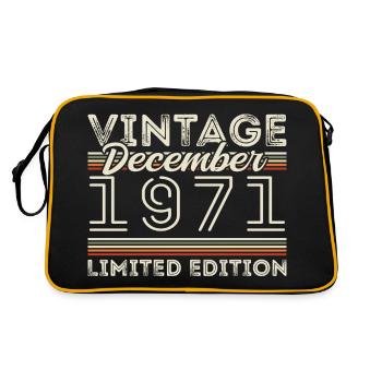 Vintage December 1971 - 54th Anniversary December - Retro Bag - black/gold - Back