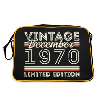 Vintage December 1970 - 55th Anniversary December - Retro Bag - black/gold - Back