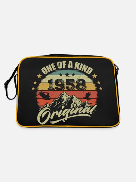 1958 Anniversaire vintage 1958 rétro né en 1958 - Sac Retro - noir/or - Dos