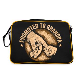Funny Grandpa Men Dad Funny Promoted To Grandpa - Sac Retro - noir/or - Dos