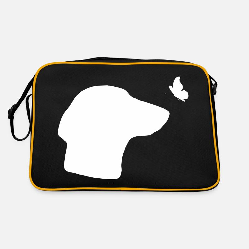 Dackel - Retro Tasche - Schwarz/Gold