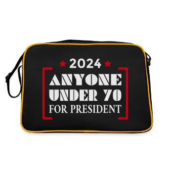 Tous les moins de 70 ans pour le président 2024 - Sac Retro - noir/or - Dos