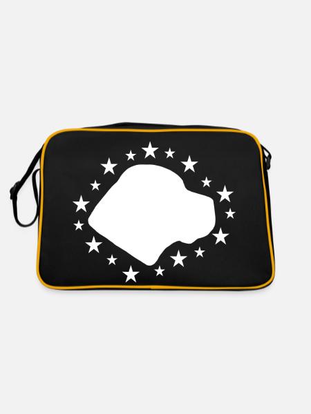 Cane Corso - Retro Tasche - Schwarz/Gold - Hinten