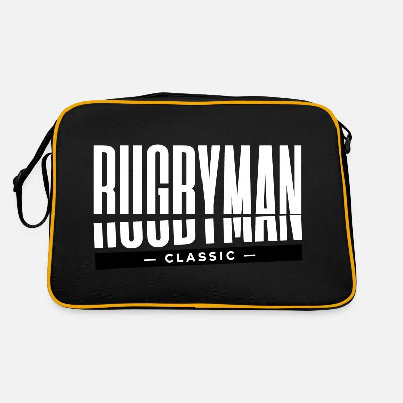 RUGBY-KLASSIKER - Retro Tasche - Schwarz/Gold