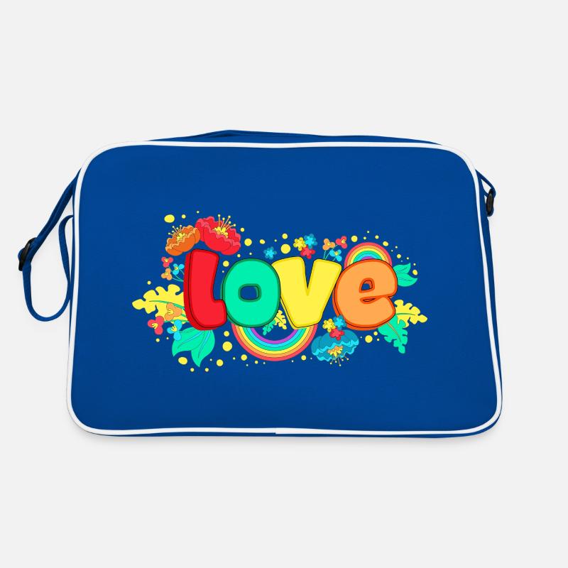 Liebe und blumen Retro Tasche