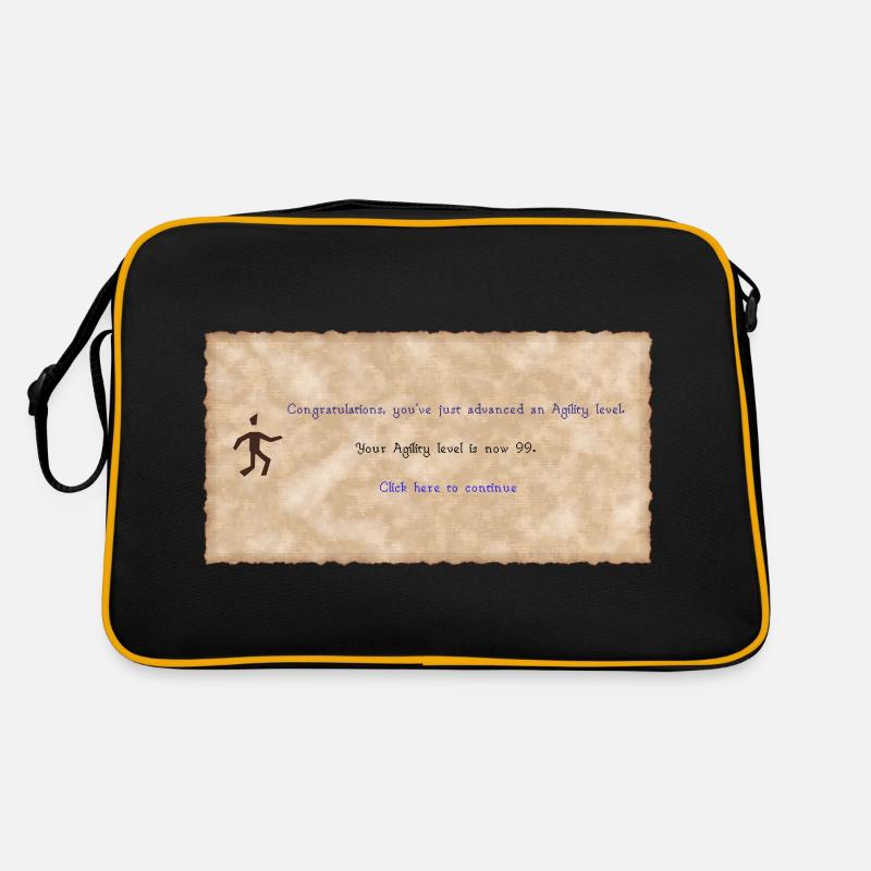 OSRS LVL Agility 99 - Retro Tasche - Schwarz/Gold