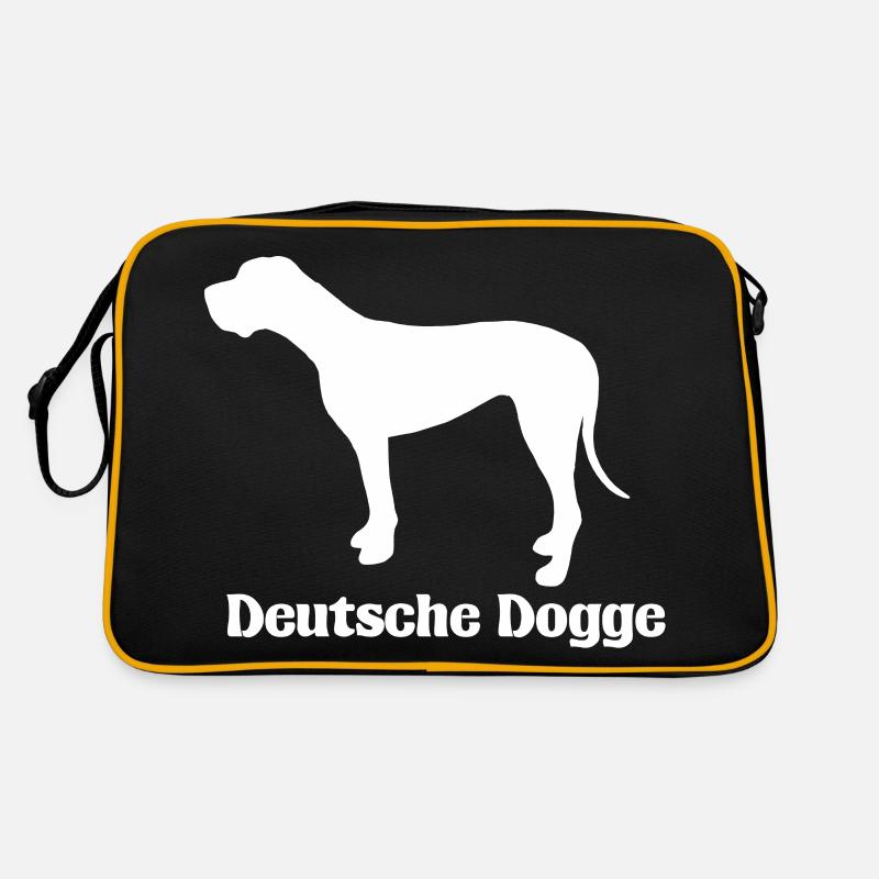 Deutsche Dogge Silhouette Retro Tasche