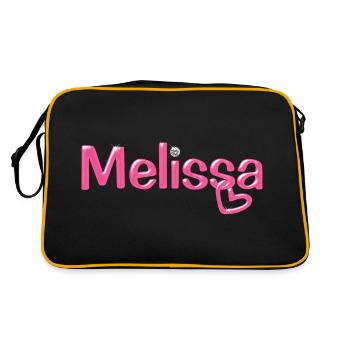 Melissa Name Balloon Font - Retro Bag - black/gold - Back