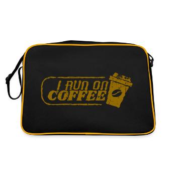 Ich laufe mit Kaffee - Retro Tasche - Schwarz/Gold - Hinten