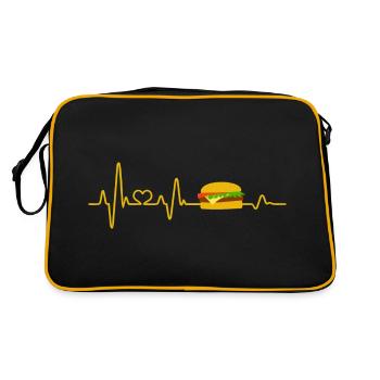 Restauration rapide Heartbeat Cheeseburger Burger Food - Sac Retro - noir/or - Dos