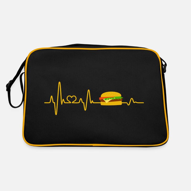 Restauration rapide Heartbeat Cheeseburger Burger Food Sac Retro