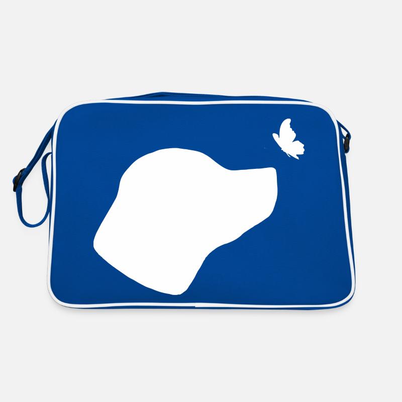 Labrador mit Schmetterling Retro Tasche