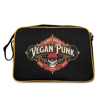 Plant-Based Vegan Punk Animal Lives Matter - Retro Bag - black/gold - Back