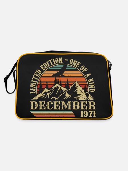 Vintage Décembre 1971, Génial Depuis Décembre 1971 - Sac Retro - noir/or - Dos