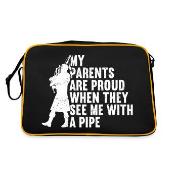 Bagpipe Bagpiper Bagpipes - Retro Bag - black/gold - Back