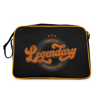Unique légendaire denim style vintage rétro orange - Sac Retro - noir/or - Dos