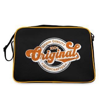 Denim original de qualité rétro vintage orange blanc - Sac Retro - noir/or - Dos
