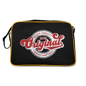 Denim original de qualité rétro vintage rouge blanc - Sac Retro - noir/or - Dos