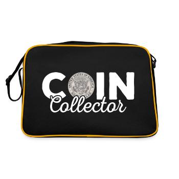Coin Collector Coin Collecting Numismatist - Retro Bag - black/gold - Back